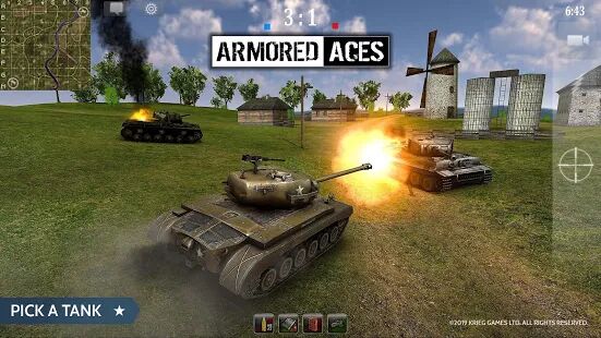 Скачать Armored Aces - Танки в мировой войне - Мод безлимитные монеты RUS версия 3.1.0 бесплатно apk на Андроид