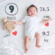 Baby Story Tracker Milestone Sticker Photo Editor