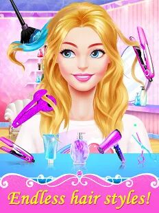 Скачать Girl Games: Hair Salon Makeup Dress Up Stylist - Мод открытые покупки Русская версия 1.4 бесплатно apk на Андроид