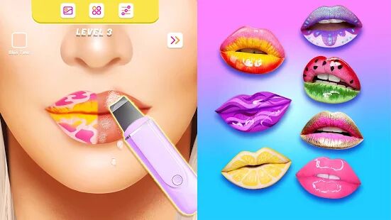 Скачать Lip Art Makeup Artist - Relaxing Girl Art Games - Мод открытые покупки RUS версия 1.3 бесплатно apk на Андроид