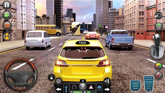 Скачать настоящий современный такси город вождение игра - Мод открытые покупки RU версия 27 бесплатно apk на Андроид