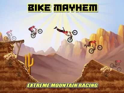 Скачать Bike Mayhem Free - Мод открытые уровни RU версия Зависит от устройства бесплатно apk на Андроид