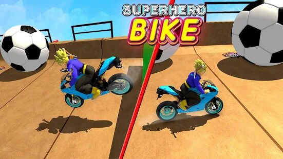 Скачать Superhero Tricky bike race (kids games) - Мод меню RUS версия 1.6 бесплатно apk на Андроид