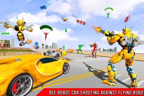 Скачать Игра Пчела робот трансформации автомобиля - Мод много монет RU версия 1.32 бесплатно apk на Андроид