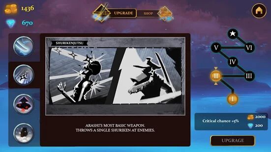 Скачать Ninja Arashi - Мод открытые покупки Русская версия 1.4 бесплатно apk на Андроид