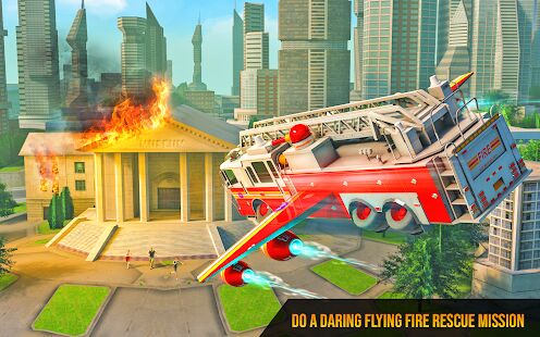 Скачать Летающая пожарная машина: робот пожарный игра - Мод меню Русская версия 31 бесплатно apk на Андроид