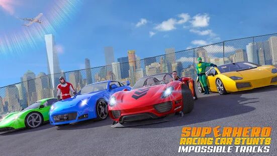 Скачать Гонки Superhero GT: Новая Игра Гоночные Машины - Мод безлимитные монеты RU версия 1.22 бесплатно apk на Андроид