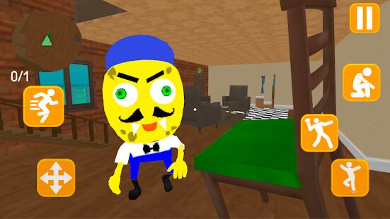 Скачать Neighbor Sponge. Scary Secret 3D - Мод открытые покупки RUS версия 1.4 бесплатно apk на Андроид