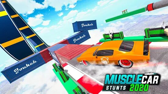 Скачать Muscle Car Stunts 2020: Mega Ramp Stunt Car Games - Мод меню RU версия 3.1 бесплатно apk на Андроид