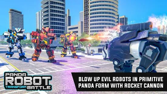 Скачать Police Panda Robot Car Transform: Robot Car Games - Мод много монет Русская версия 3.2 бесплатно apk на Андроид
