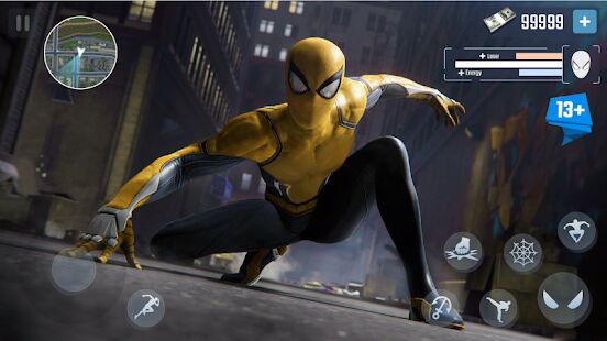 Скачать Spider Rope Hero - Gangster New York City - Мод много денег RU версия 1.5.16 бесплатно apk на Андроид