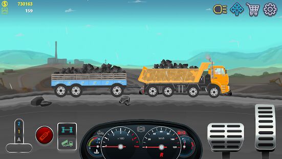 Скачать Дальнобойщики 2D грузовик симулятор - Мод открытые покупки RU версия 3.5.2 бесплатно apk на Андроид
