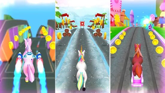 Скачать Единорог Бегун 2021 - Бег И Гонка На Пони Игра - Мод открытые уровни RUS версия 4.5 бесплатно apk на Андроид