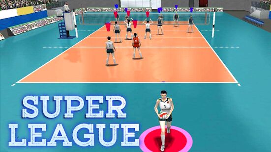 Скачать Volleyball Super League - Мод открытые покупки RUS версия 1.1 бесплатно apk на Андроид
