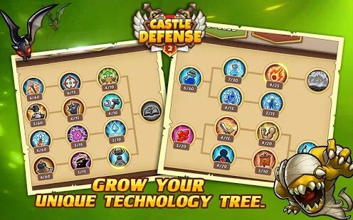 Скачать Castle Defense 2 - Мод открытые уровни RU версия 3.2.2 бесплатно apk на Андроид
