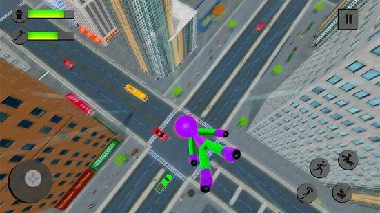 Скачать паук Stickman канат герой большой злодеяние город - Мод меню RUS версия 2.7 бесплатно apk на Андроид