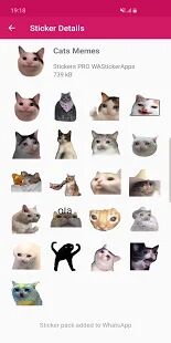 Скачать Новые смешные наклейки мем кошки WAStickerApps - Без рекламы RU версия 1.7.0 бесплатно apk на Андроид