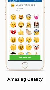 Скачать Big Emoji & Memoji Stickers For Whatsapp - Разблокированная RUS версия 1.0.43 бесплатно apk на Андроид